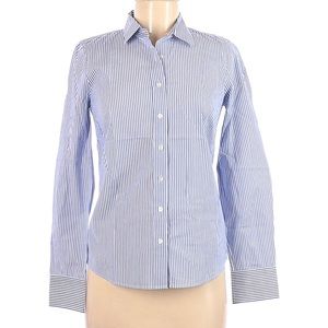 J. Crew pinstriped blue and white button down shirt